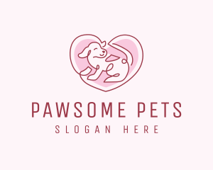 Pet Dog Heart logo design