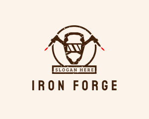 Metalworker - Welder Helmet Fabrication logo design