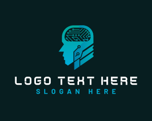 Android - Human Technology Brain logo design