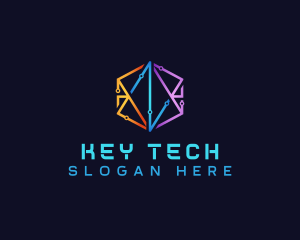 Hexagon Circuit Tech logo design