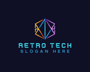 Hexagon Circuit Tech logo design