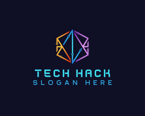 Hexagon Circuit Tech logo design