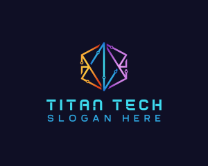 Hexagon Circuit Tech logo design