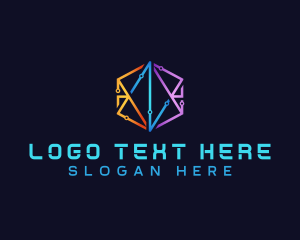 Network - Hexagon Circuit Tech logo design