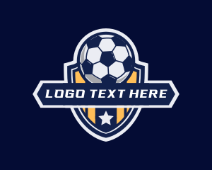 League - Soccer Ball Shield logo design