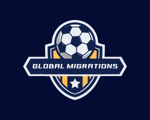 Soccer Ball Shield logo design