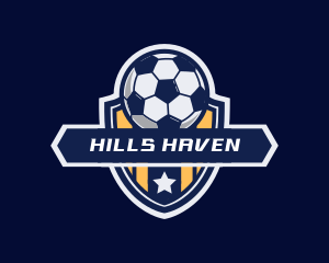 Soccer Ball Shield logo design