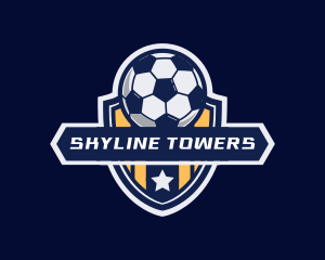 Soccer Ball Shield logo design