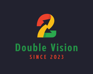 Two - Colorful Arrow Number 2 logo design