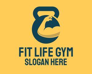 Gym - Fitness Kettlebell Muscle Gym logo design