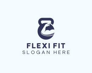 Fitness Kettlebell Muscle Gym logo design