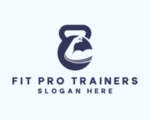 Fitness Kettlebell Muscle Gym logo design