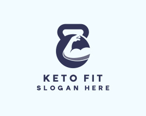 Fitness Kettlebell Muscle Gym logo design