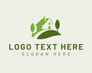 Green - House Residential Property logo design