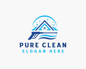 Pressure Wash Roof Cleaning logo design