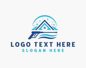 Clean - Pressure Wash Roof Cleaning logo design