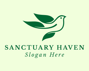 Green Nature Bird Sanctuary logo design