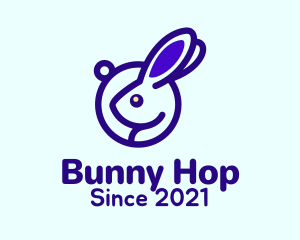Minimalist Cute Bunny logo design