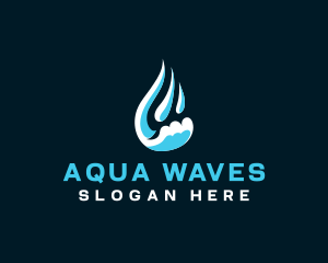 Water Wave Droplet logo design