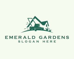 Lawn Mower Gardening logo design