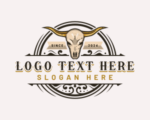 Western - Animal Bull Horn logo design