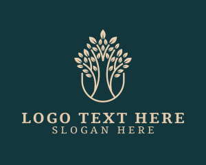 Vegan - Eco Tree Plant logo design