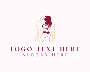 Waxing Hair Removal - Sexy Female Lingerie logo design