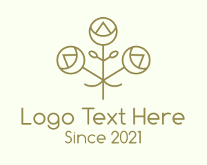 Candle - Minimalist Decorative Flower logo design