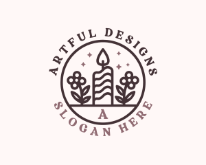 Wellness Floral Candle logo design