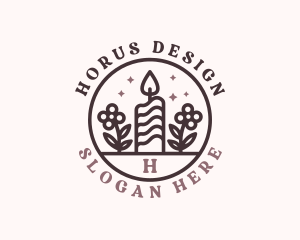 Wellness Floral Candle logo design