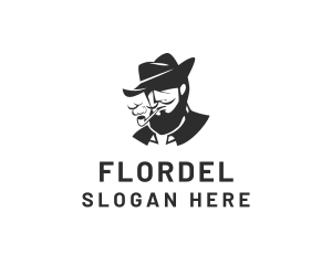 Tobacco Pipe Beard logo design