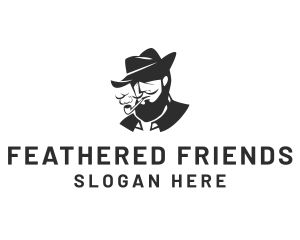 Tobacco Pipe Beard logo design