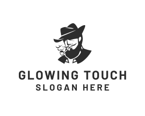 Tobacco Pipe Beard logo design