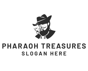 Tobacco Pipe Beard logo design