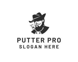 Tobacco Pipe Beard logo design