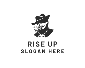 Tobacco Pipe Beard logo design