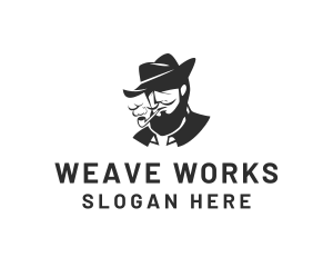 Tobacco Pipe Beard logo design