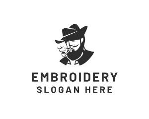 Tobacco Pipe Beard logo design