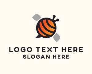 Helpline - Honey Bee Chat logo design