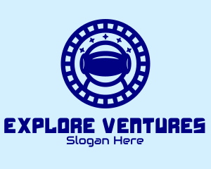 Discover - Blue Astronaut Virtual Reality logo design
