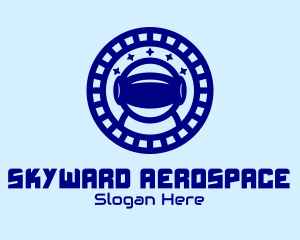 Aerospace - Blue Astronaut Virtual Reality logo design
