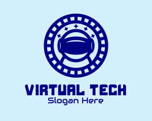 Blue Astronaut Virtual Reality logo design