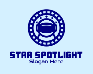 Blue Astronaut Virtual Reality logo design