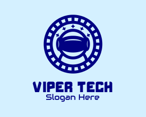 Blue Astronaut Virtual Reality logo design