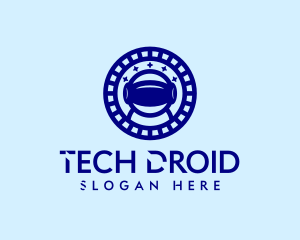 Droid - Blue Astronaut Virtual Reality logo design