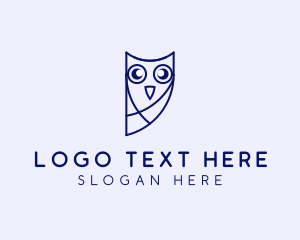 Learning Center - Owl Bird Face logo design