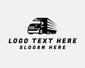Black And White - Logistics Delivery Truck logo design