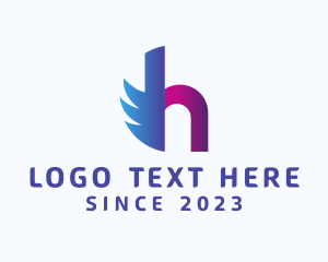 Forwarding - Wing Courier Letter H logo design