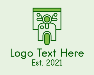Transport - Green Delivery Scooter logo design