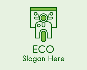 Green Delivery Scooter Logo
